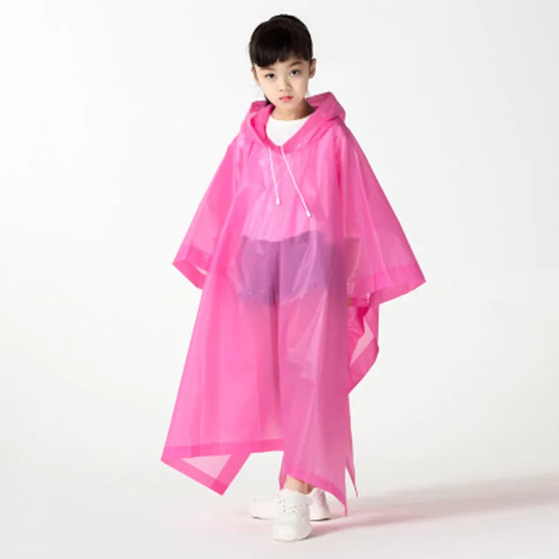 Waterproof Kids Raincoat Fashion Pullover foldable Outdoor Travel Rainwear Children Light weight Eva Rain Cover Child Дождевик