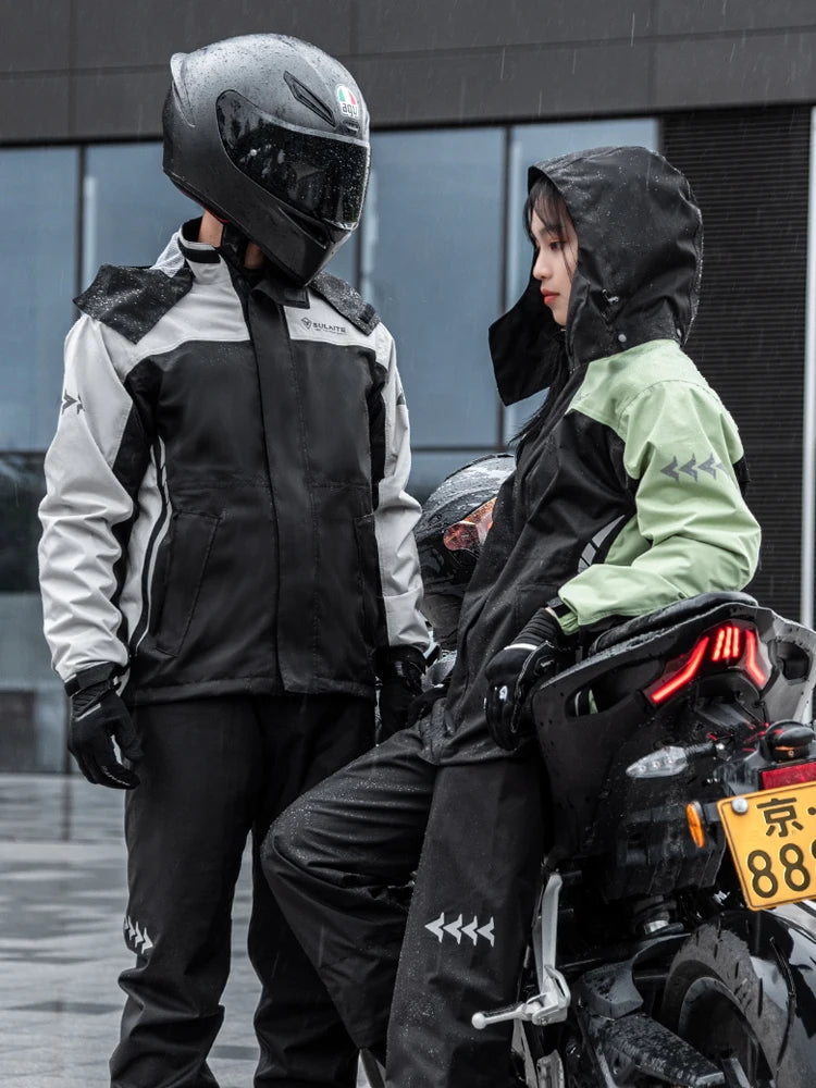 SULAITE Motorcycle Raincoat Suit Men Outdoor Waterproof Rainwear Shoes Cover Ultrathin Rain Coat Cycling Fishing Climbing Jacket