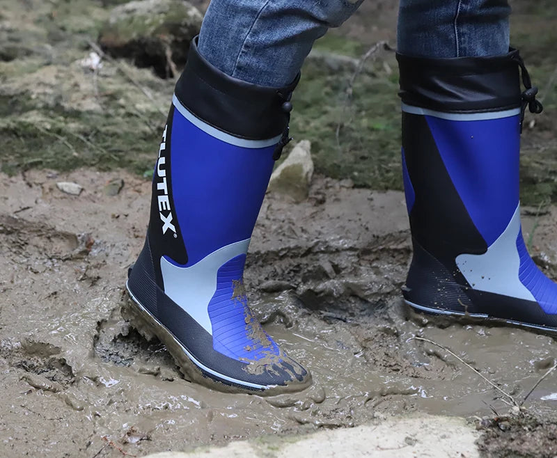 Men's Spring Summer New Mid-High Tube Breathable Rubber Warm Waterproof Faionable Comfortable Anti-Slip Rain Boots