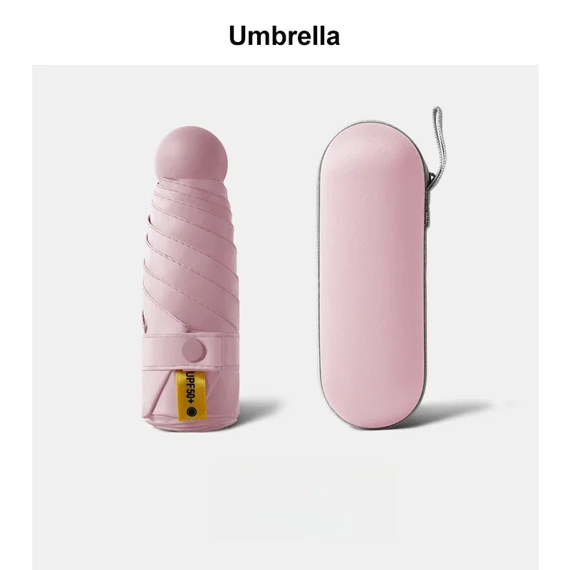 Mini Sunscreen UV Protection Parasol - Compact Pocket-Sized Umbrella for Sunny/Rainy Days, Lightweight Travel Gift Capsule