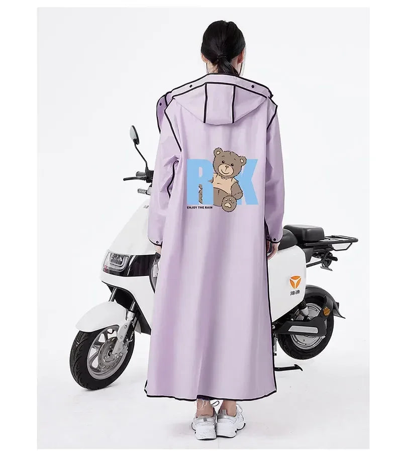 EVA Long Raincoat: Waterproof Zipper Rain Gear for Men & Women. Reusable Poncho with Pants, Portable Outdoor Travel Rain Jacket