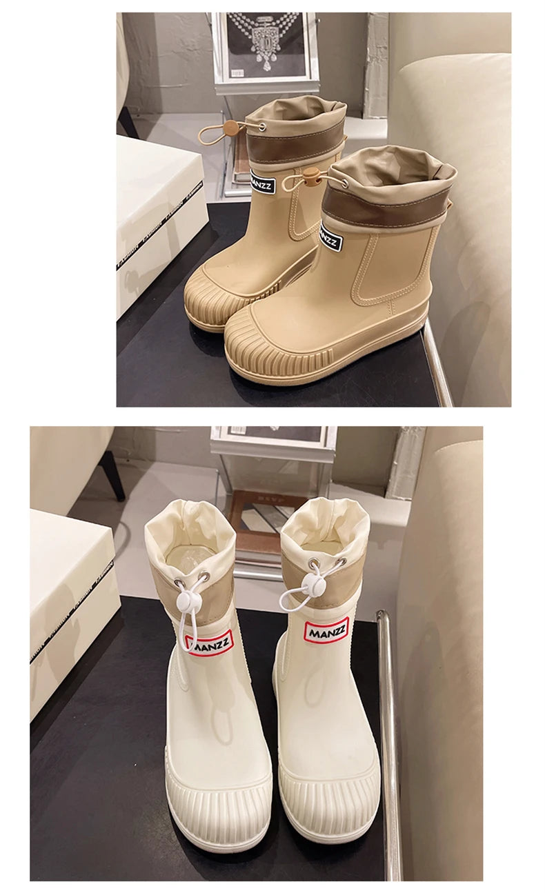 Lady Rain Boots Fashion Non-slip Soft Comfort Waterproof Rain Boots Women Outdoor Hiking School Rainy Days On Foot Camping
