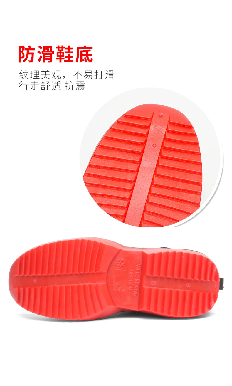 Winter Warm Men's Waterproof Shoes Women's Short Rain Boots Plus Velvet Couple Rain Boots