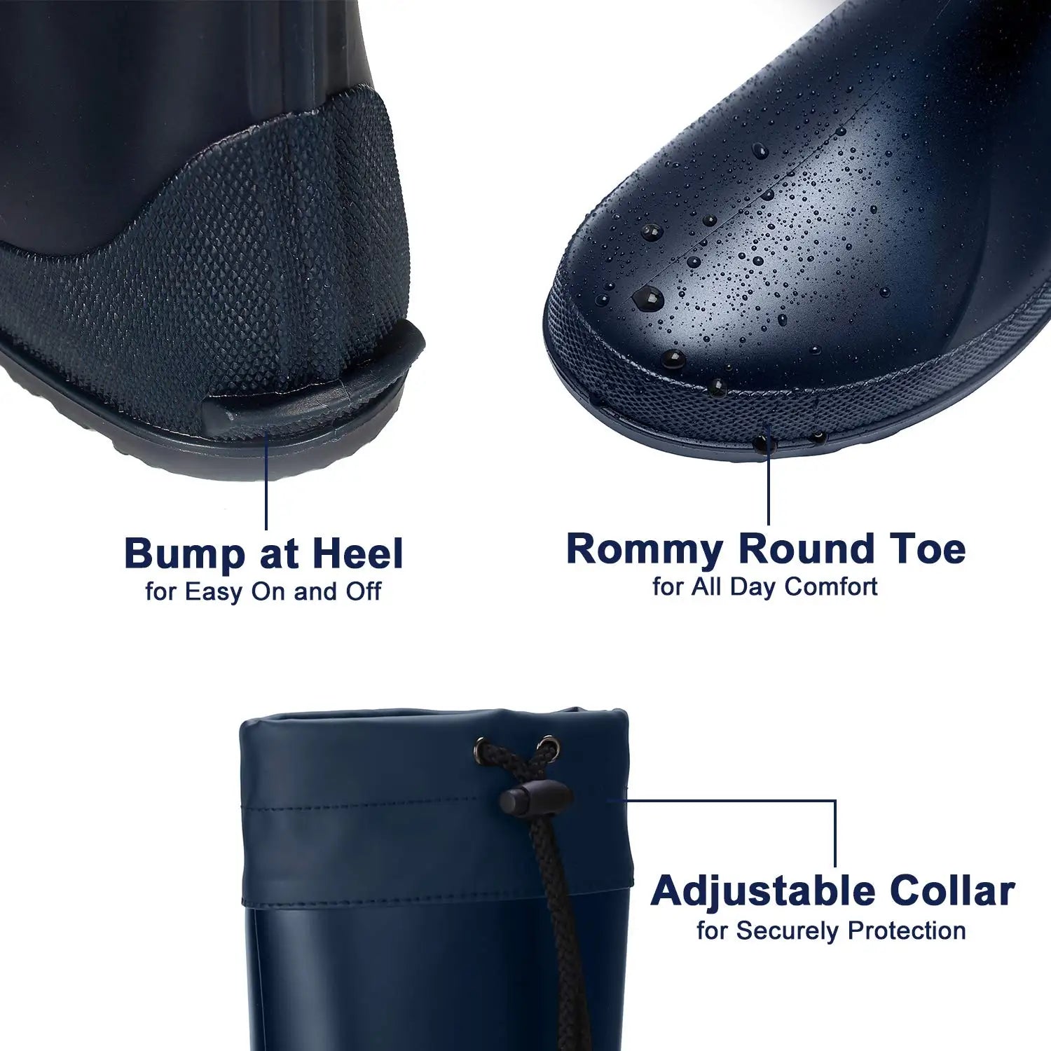 Crestar Mid Calf Rain Boots For Women Fashion Collar Gardening Boots Outdoor Ultra Lightweight Portable Waterproof Garden Shoes