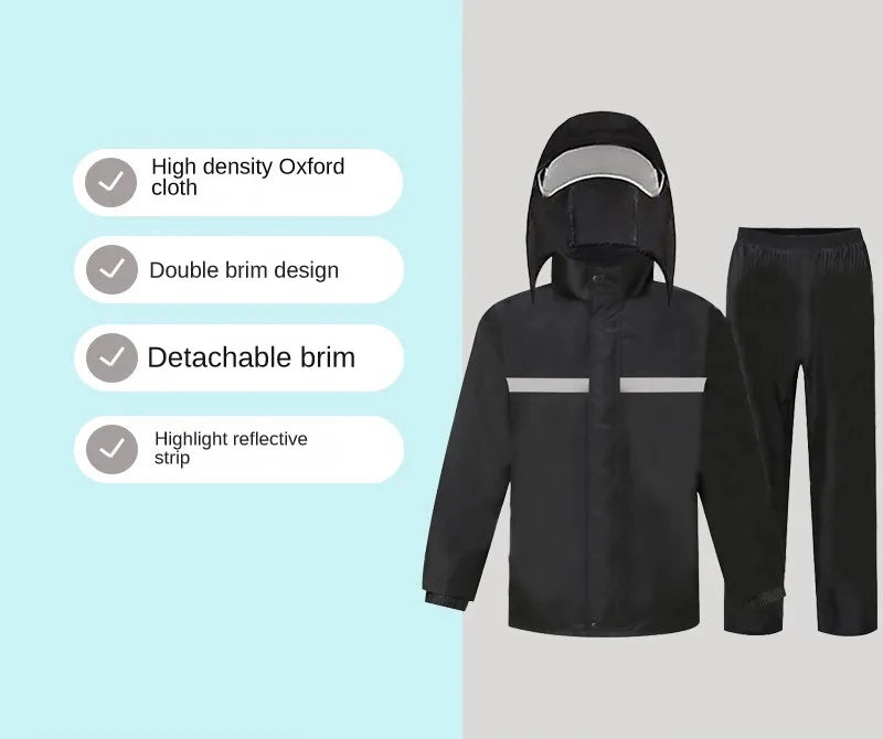 Raincoat and Rainpants Suit Full Body Rainstorm Prevention Electric Bicycle Motorcycle Takeaway Riding Reflective Split Raincoat