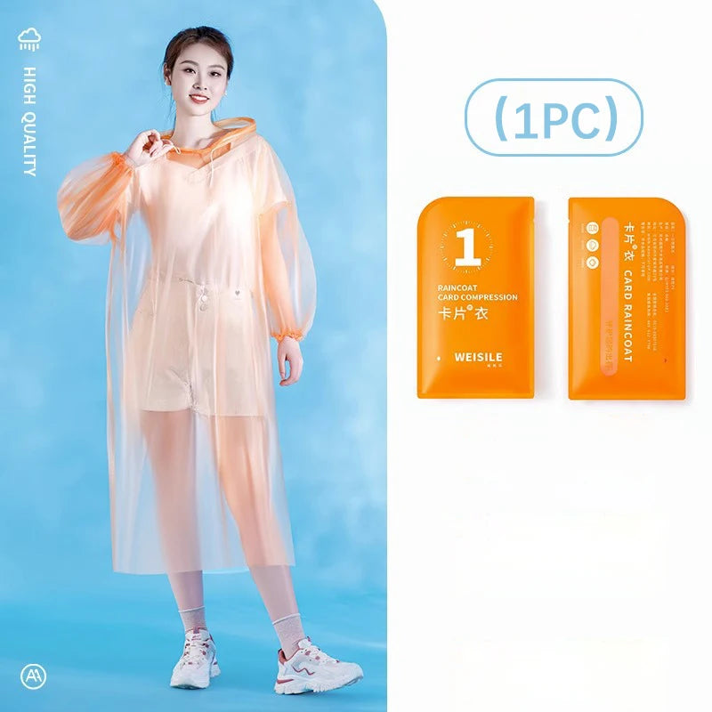 Disposable Raincoat Women Men Impermeable Thickened Waterproof Raincoat Tourism Outdoor Hiking Camping Raincoat Hooded Rain Coat