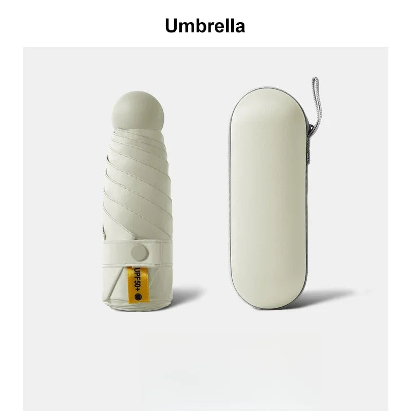 Mini Sunscreen UV Protection Parasol - Compact Pocket-Sized Umbrella for Sunny/Rainy Days, Lightweight Travel Gift Capsule