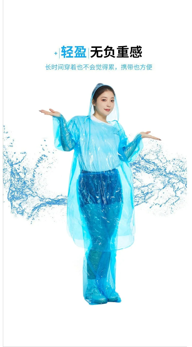 Disposable Raincoat Long Full Body Rainstorm Proof Raincoat and Rainpants for Adults