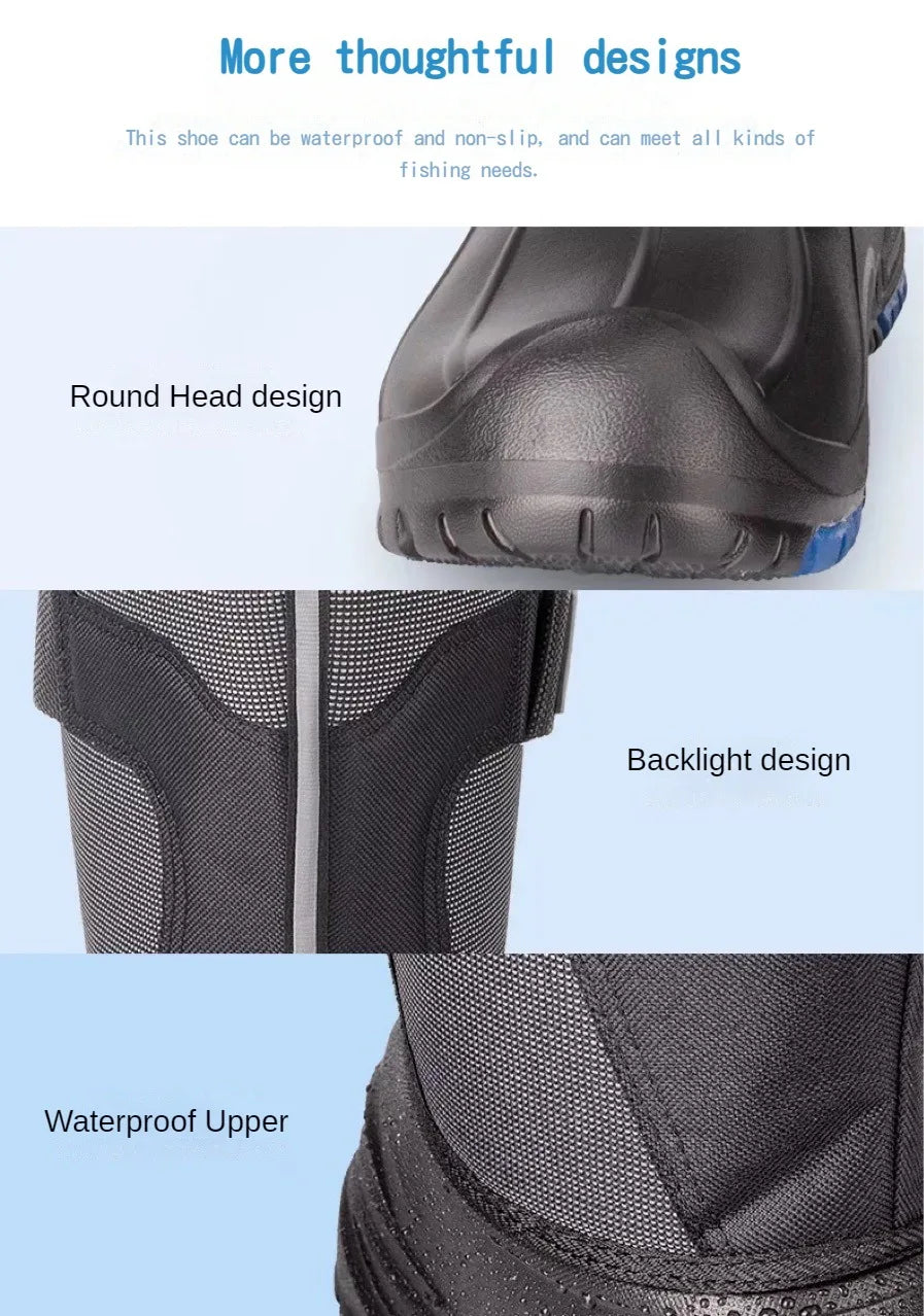 Winter Boots 2023 New Camouflage Snow Boots Men Shoes Rain Waterproof With Fur Plush Warm Male Casual Mid-Calf Work Fishing Boot