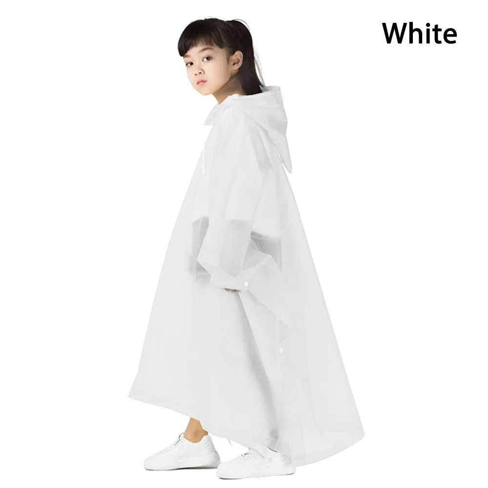 Non-disposable Rain Jacket Rain Ponchos EVA Thickened Waterproof Adult Men Women Children One-Piece Raincoat For outdoor Hiking