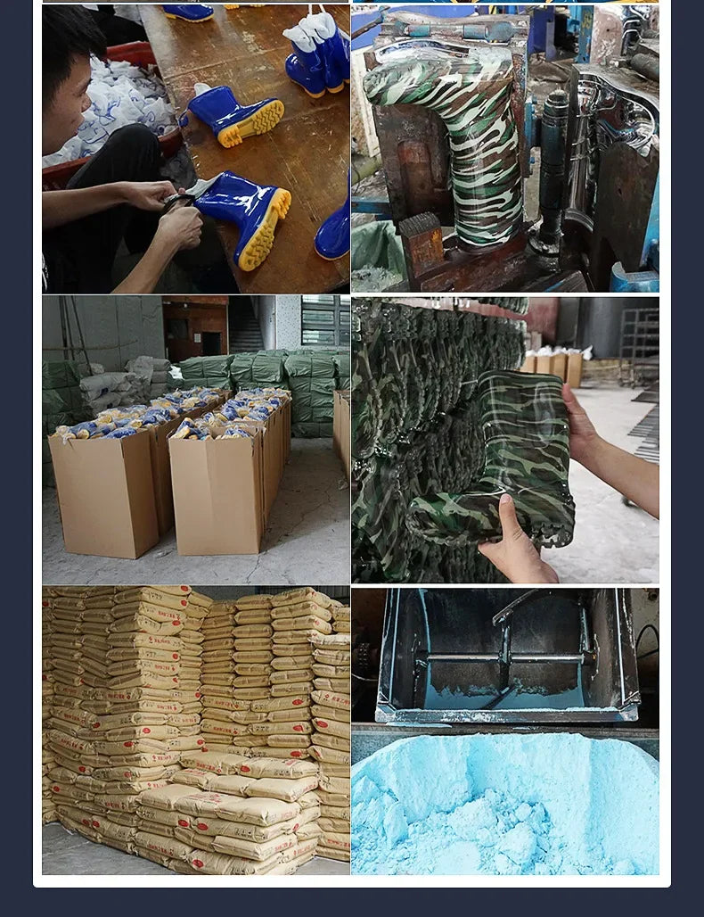 Thickened Cotton Lined Long Tube Winter Rain Boots Men's High Top round Toe Water Shoes Kitchen Shoes with Fleece Men's Rain Sho