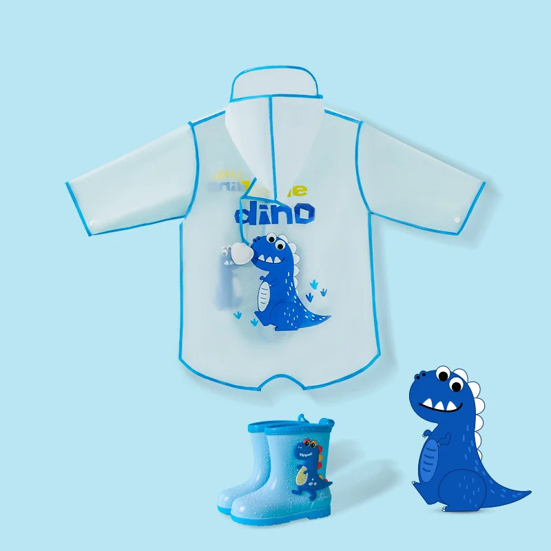New Children's Transparent Poncho Waterproof Kindergarten Rainwear Children's Raincoat Boys And Girls Medium Length