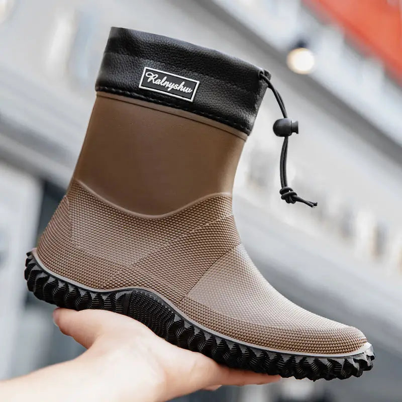 Waterproof Short Rain Boots for Men Chef Kitchen Wear-resistant Garden Wellies Low-heel Work Outdoor Original Summer Man Shoes