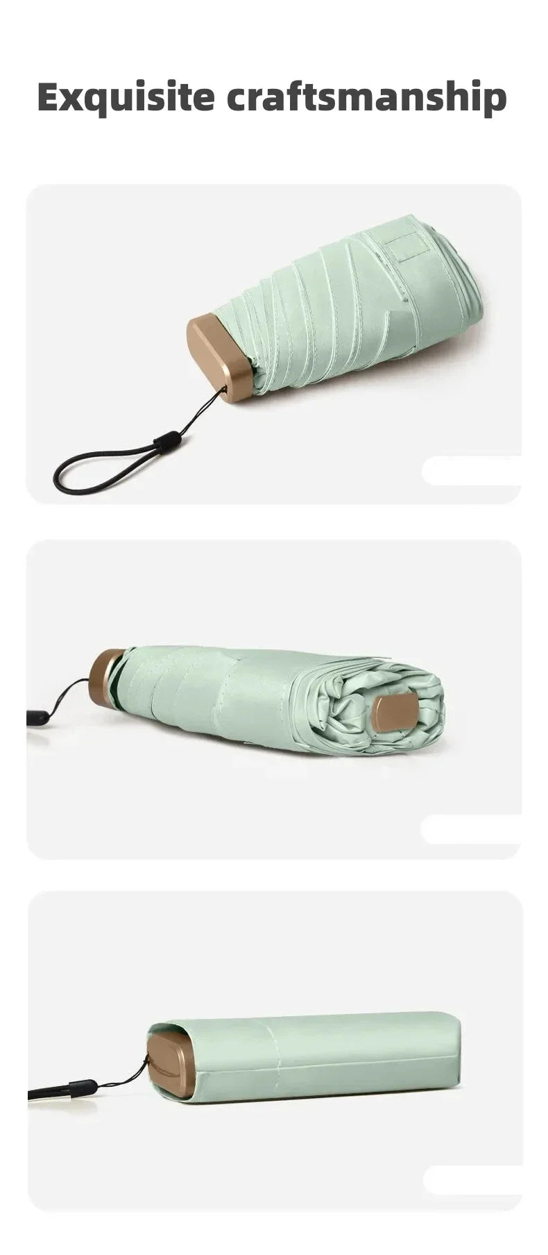 Small Pocket Mini Sun Umbrella Rainproof Travel Umbrella Vinyl Folding Umbrella Anti-UV Sun Shade Pocket Parasol Capsule