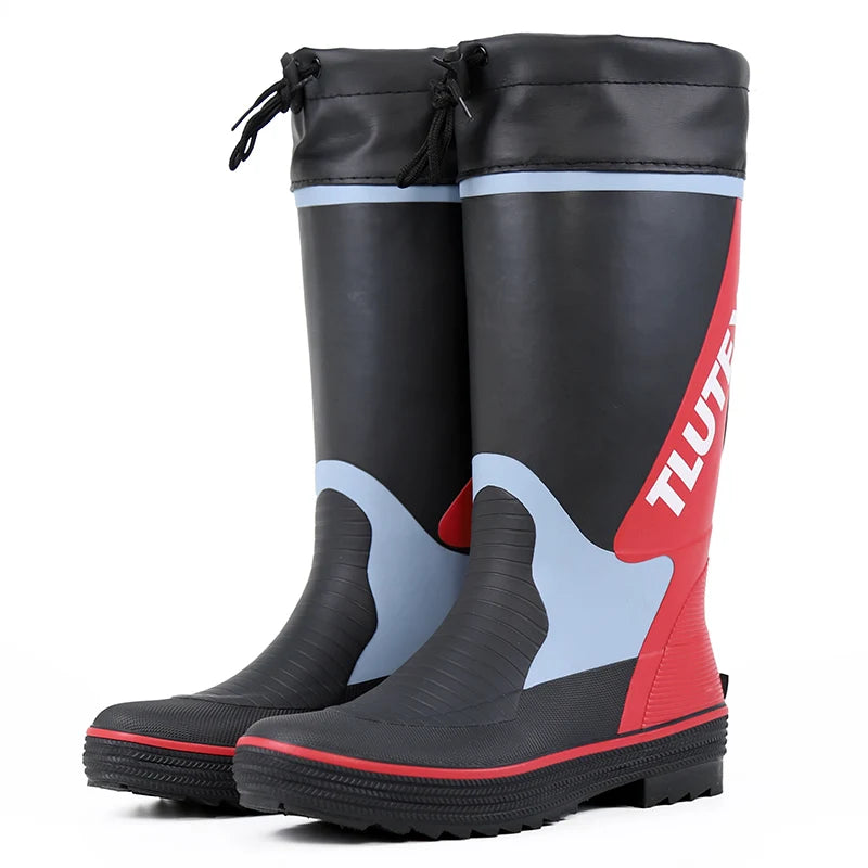 Men's Spring Summer New Mid-High Tube Breathable Rubber Warm Waterproof Faionable Comfortable Anti-Slip Rain Boots