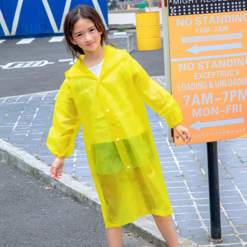 Children Rain Poncho Non-Disposable Travel Rain Gear Coat Outdoor Hiking Accessories Child Raincoat Kids Rainwear Waterproof