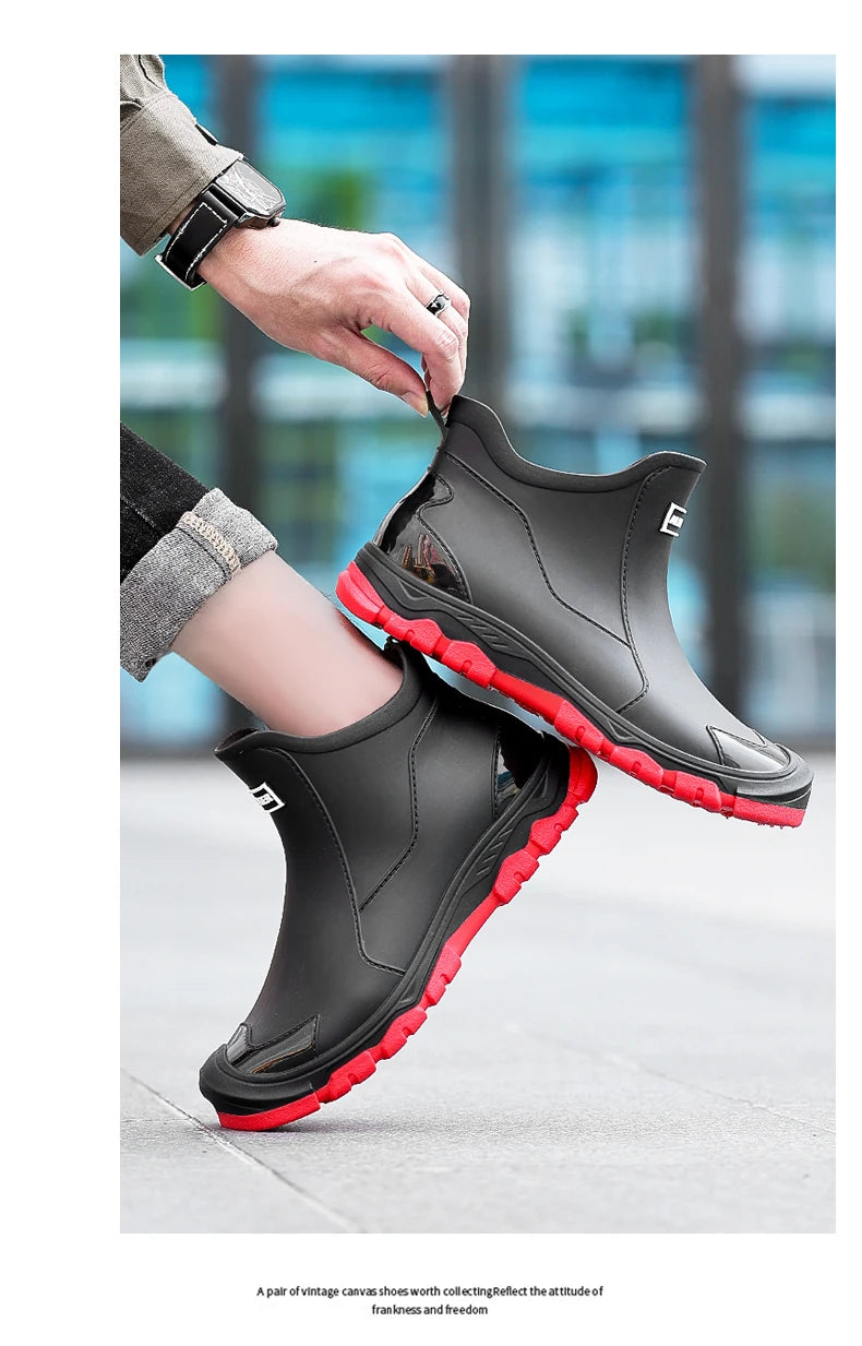 New Outdoor Non-slip Light Shoes Men Rain Boots Waterproof Rubber Fishing Shoes Durable Waterproof Rubber Fishing Shoes