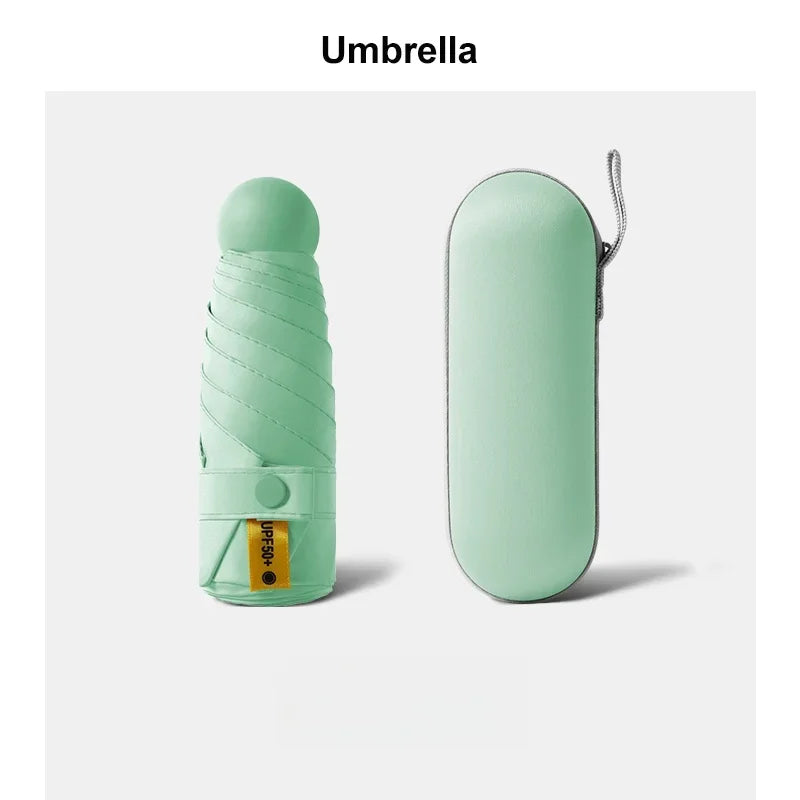 Mini Sunscreen UV Protection Parasol - Compact Pocket-Sized Umbrella for Sunny/Rainy Days, Lightweight Travel Gift Capsule