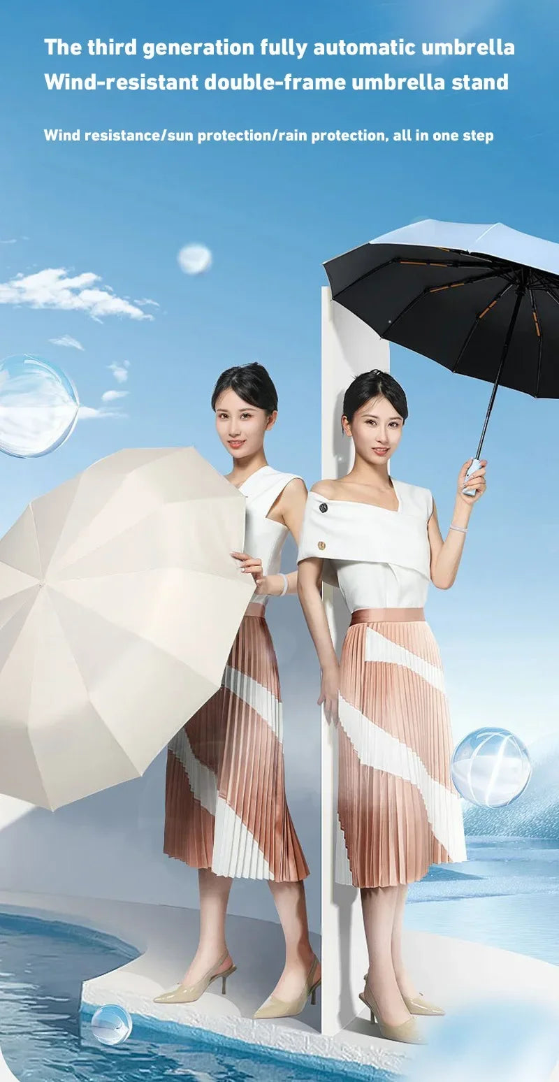 Xiaomi 24 Bone Folding Umbrella Fully Automatic Double Bone SPF 50 UV Protection Rain Resistance Strong Wind Resitance Umbrella