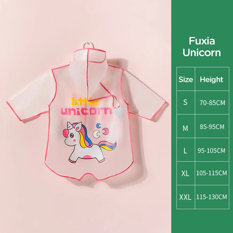 New Children's Transparent Poncho Waterproof Kindergarten Rainwear Children's Raincoat Boys And Girls Medium Length