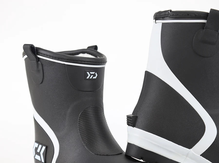 Thiened Fce Lined Rubber Rain Boots Men's Mid-Calf Warm Waterproof Non-Slip Fiing Boots Cold Resistant Booties