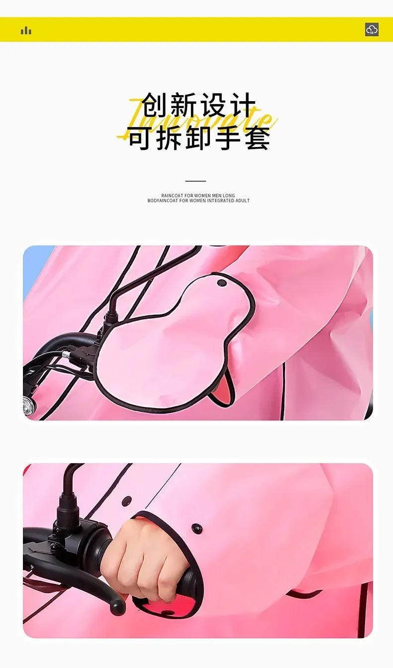 EVA Long Raincoat: Waterproof Zipper Rain Gear for Men & Women. Reusable Poncho with Pants, Portable Outdoor Travel Rain Jacket