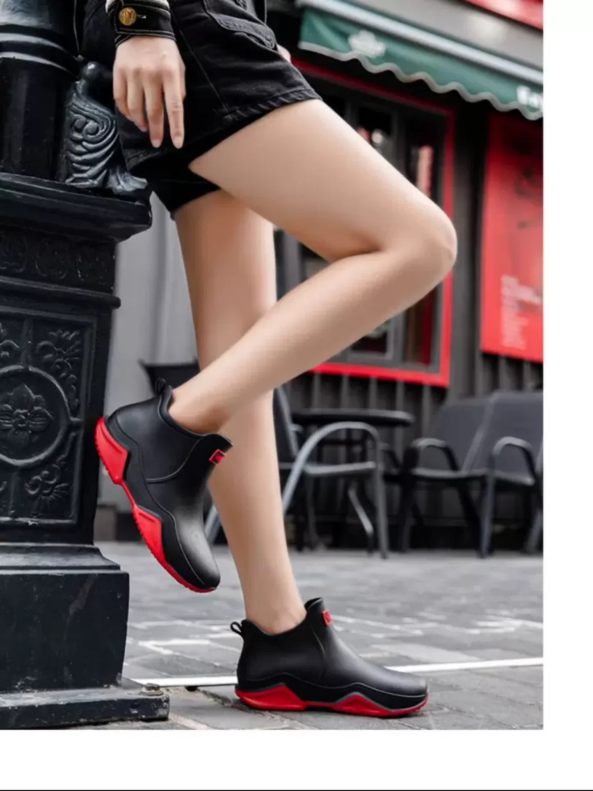Fashionable Men & Women’s Ankle Rain Boots Anti-Slip Waterproof Shoes Work Boots Suitable For Summer & Winter Rainy & Snowy Day