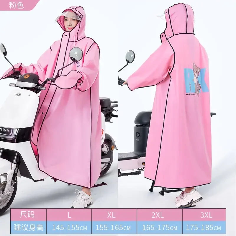 EVA Long Raincoat: Waterproof Zipper Rain Gear for Men & Women. Reusable Poncho with Pants, Portable Outdoor Travel Rain Jacket