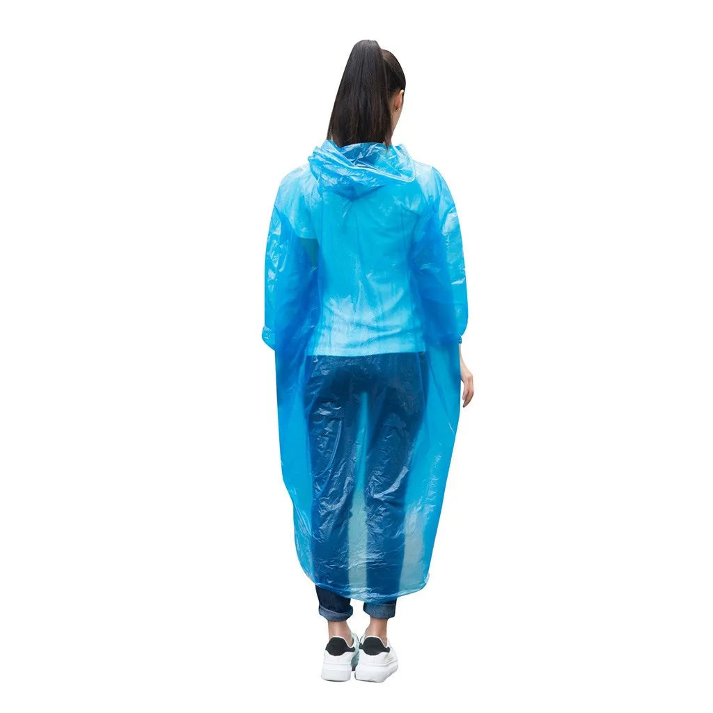 1pc Disposable Rain Ponchos Emergency Raincoat with Hood Clear Raincoat for Men Women Traveling Outdoor Camping Hiking Walking