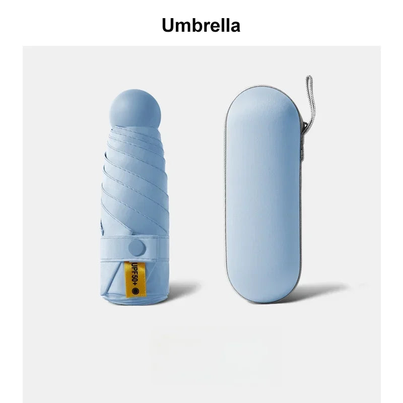 Mini Sunscreen UV Protection Parasol - Compact Pocket-Sized Umbrella for Sunny/Rainy Days, Lightweight Travel Gift Capsule