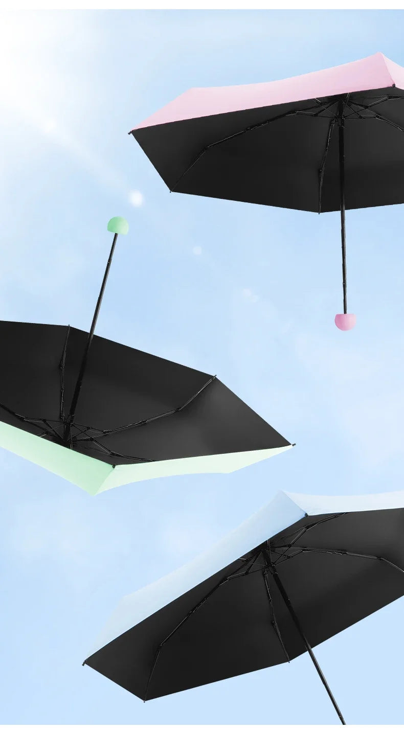 Mini Sunscreen UV Protection Parasol - Compact Pocket-Sized Umbrella for Sunny/Rainy Days, Lightweight Travel Gift Capsule