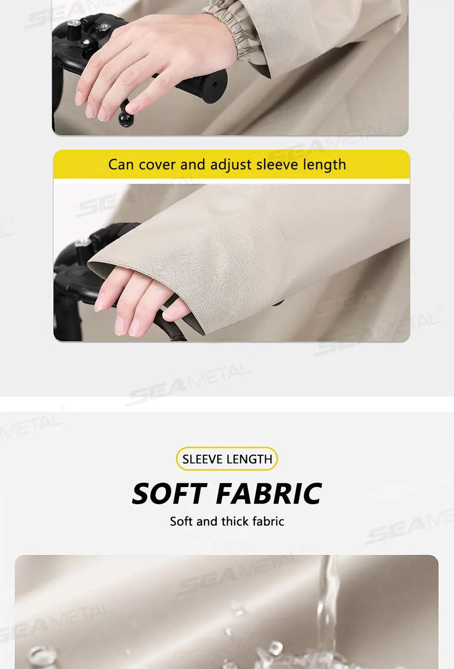 SEAMETAL Thickened Adult Motorcycle Raincoat Electric Bike Rain Coat Men Women Durable Waterproof Riding Gear Rider Raincoat