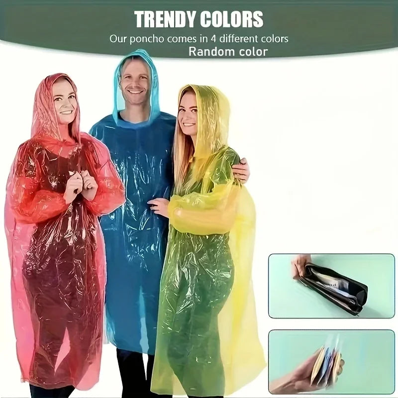 5/10PCS Compact Disposable Rain Poncho Lightweight Emergency Rainwear for Outdoor Camping Hiking Travel Rain Protection Gear