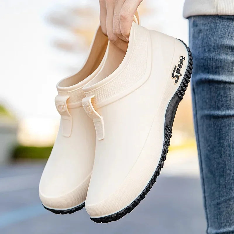 Leisure thick soled waterproof outdoor wear-resistant women's short tube water shoes daily casual rain boots