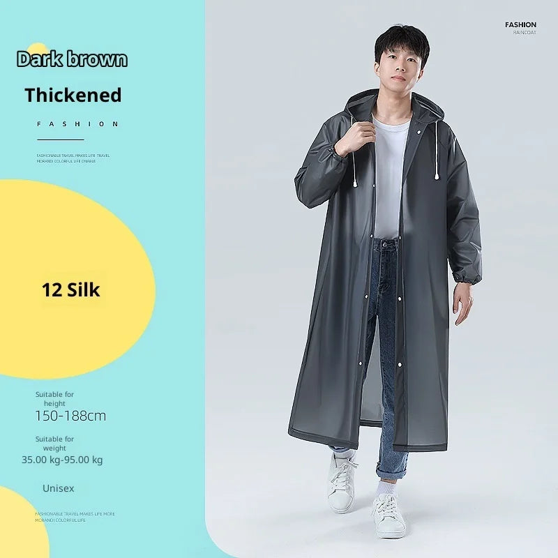 【Reusable EVA Raincoat】Transparent One-Piece Poncho for Adults Portable Outdoor Rainwear Eco-Friendly Waterproof EVA Material