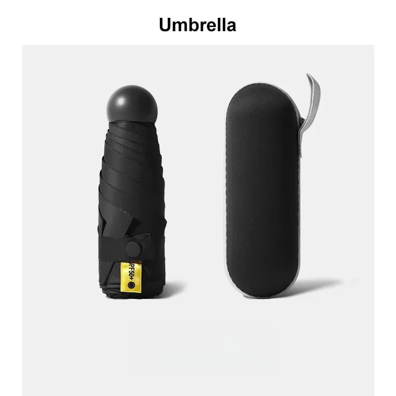 Mini Sunscreen UV Protection Parasol - Compact Pocket-Sized Umbrella for Sunny/Rainy Days, Lightweight Travel Gift Capsule