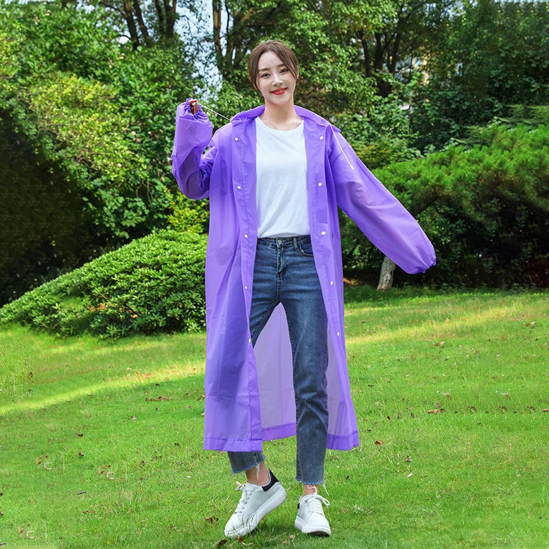 rain coat poncho EVA Rain Suit - Windproof & Waterproof Full-Coverage Raincoat - Thick Unisex Outdoor Gear for Travel/Camping