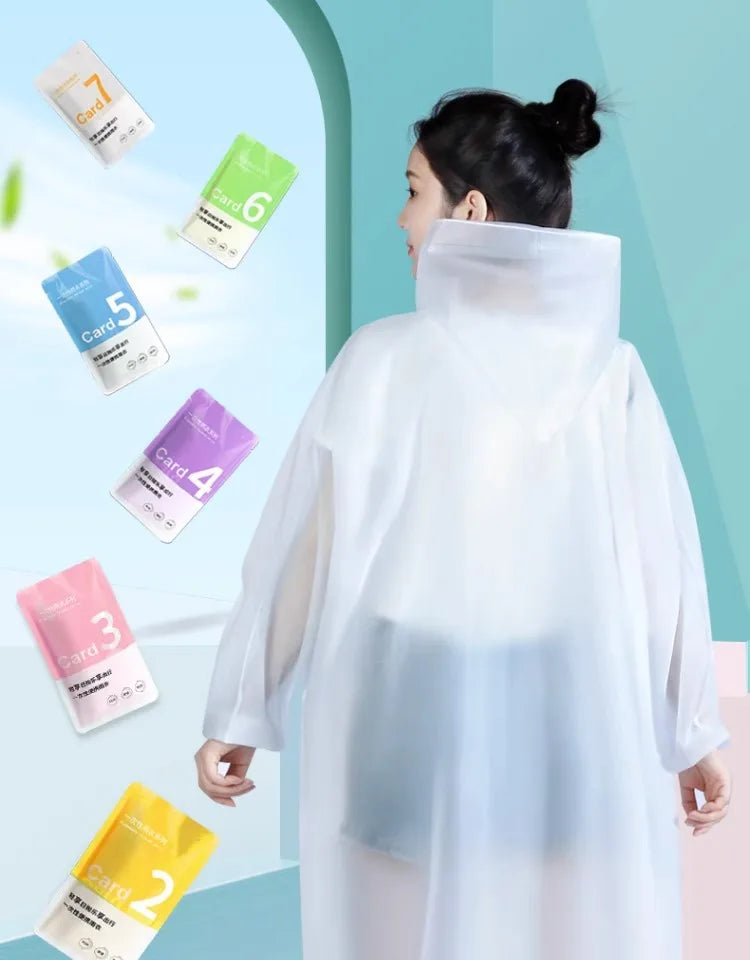 Adult PE disposable and portable rain card poncho for outdoor tour climbing fishing colorful raincoat