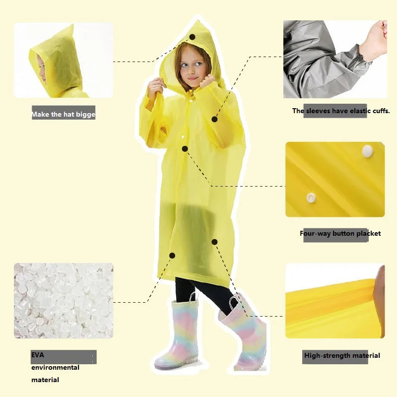 Raincoat Waterproof Raincoat Waterproof Poncho Infant Rain Coat for Boy Girl's Yellow Raincoat XYJ02