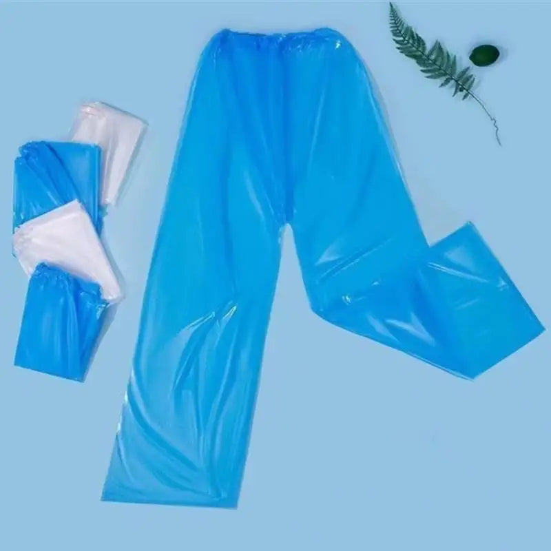 5/10 Pcs Disposable Raincoat Pants Portable Splash Proof Split Raincoat Outdoor Travel Drifting Cycling Feet-wrapped Rain Pants