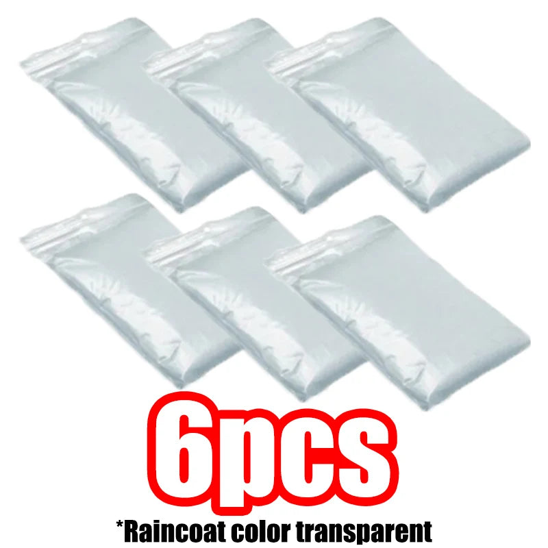 1/6PCS Disposable Waterproof Raincoat Outdoor Hiking and Mountaineering Emergency Transparent Adult Raincoat Poncho Raincoat