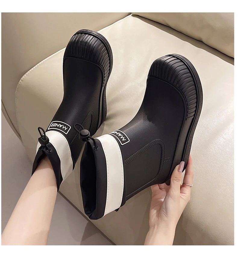 Lady Rain Boots Fashion Non-slip Soft Comfort Waterproof Rain Boots Women Outdoor Hiking School Rainy Days On Foot Camping