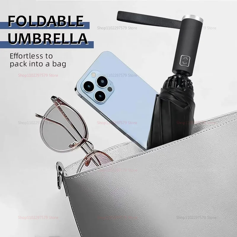Big Umbrella Windproof Strong With Reflective Stripe Reverse Automatic Fold Umbrella UV Umbrella Insulation Portable Parasol