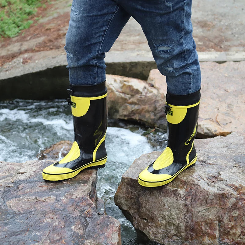 Men's Spring Summer New Mid-High Tube Breathable Rubber Warm Waterproof Faionable Comfortable Anti-Slip Rain Boots