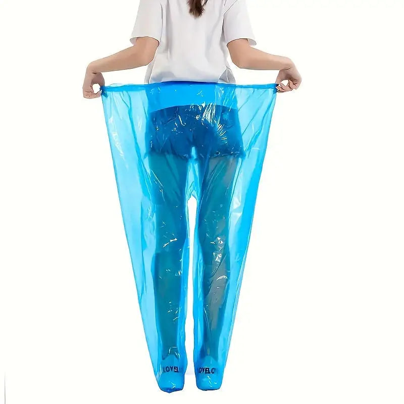 5/10 Pcs Disposable Raincoat Pants Portable Splash Proof Split Raincoat Outdoor Travel Drifting Cycling Feet-wrapped Rain Pants