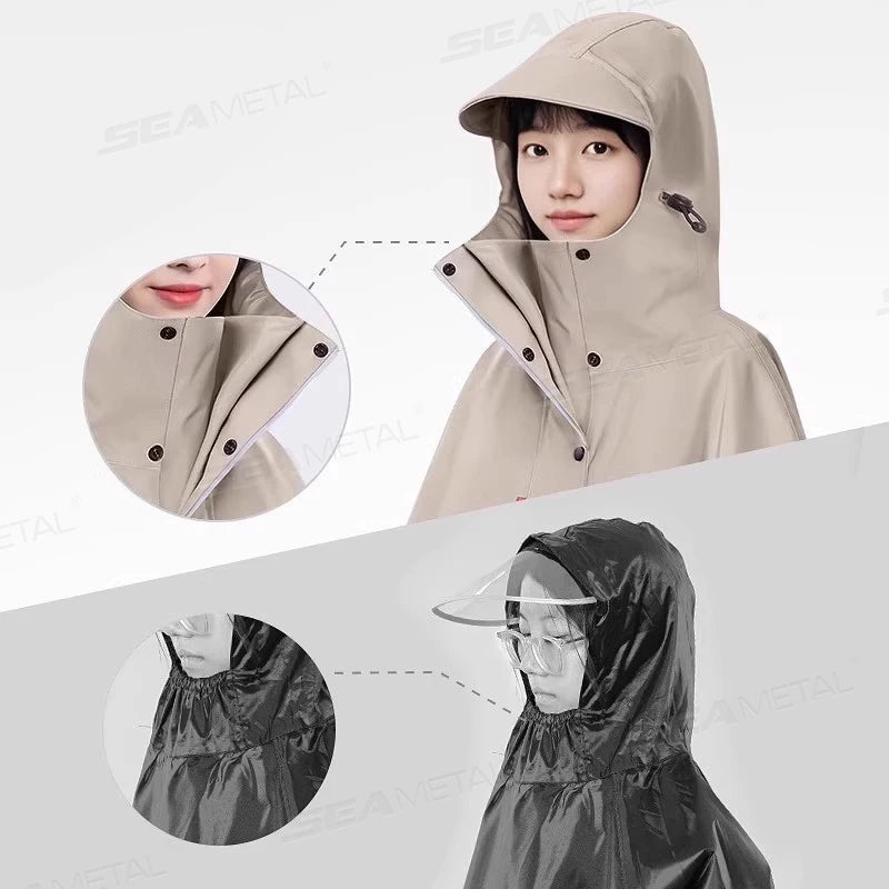 SEAMETAL Thickened Adult Motorcycle Raincoat Electric Bike Rain Coat Men Women Durable Waterproof Riding Gear Rider Raincoat