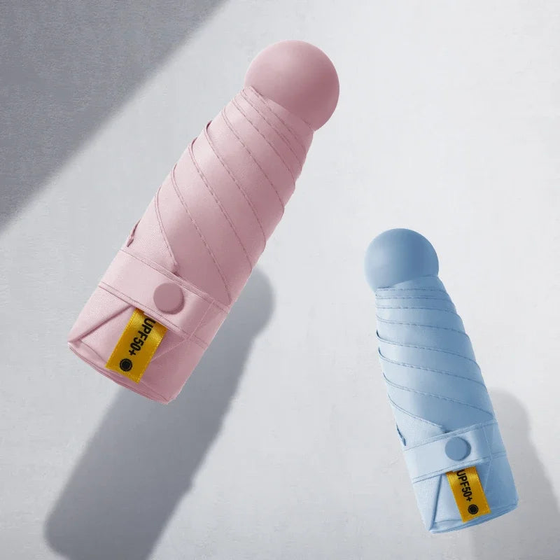 Mini Sunscreen UV Protection Parasol - Compact Pocket-Sized Umbrella for Sunny/Rainy Days, Lightweight Travel Gift Capsule