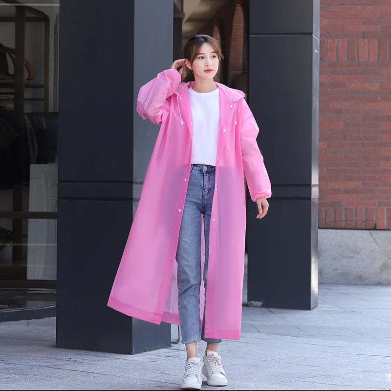 Adult long raincoatDisposable raincoat, portable raincoat, durable waterproof travel hooded raincoat, fishing and camping