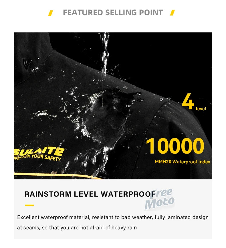 SULAITE Motorcycle Raincoat Suit Men Outdoor Waterproof Rainwear Shoes Cover Ultrathin Rain Coat Cycling Fishing Climbing Jacket