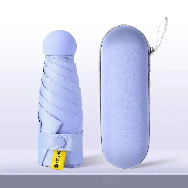 Mini Sunscreen UV Protection Parasol - Compact Pocket-Sized Umbrella for Sunny/Rainy Days, Lightweight Travel Gift Capsule
